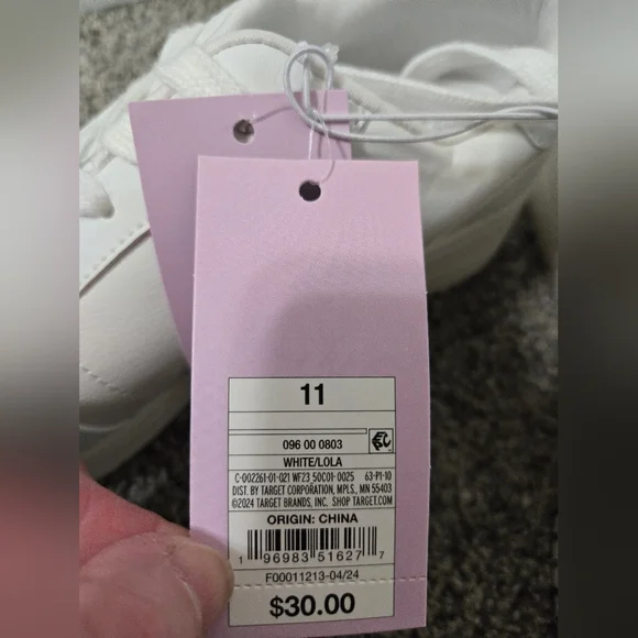 White Athletic Tennis Shoes, Memory Foam, Padded Ankle Collar, Size 11, New - Picture 11 of 12